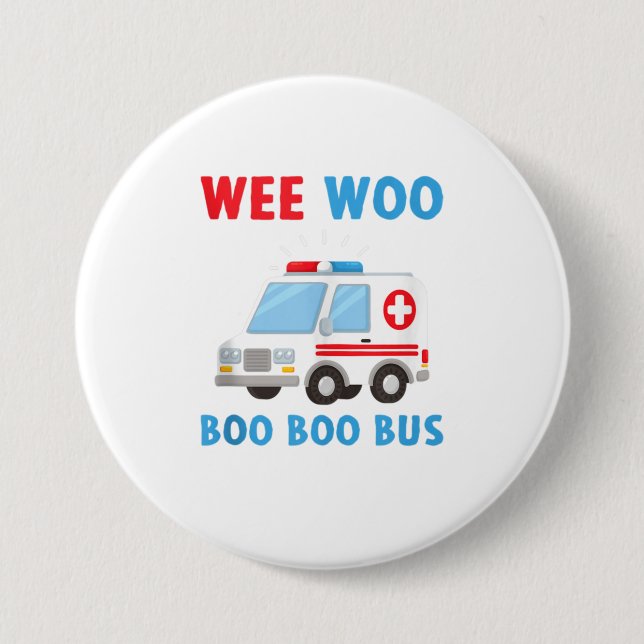 Wee Woo Boo Bus Ambulance EMS EMT Parame Button (Vorderseite)