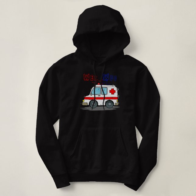 Wee Woo Boo Bus Ambulance Funny EMS EMT Parame Hoodie (Design vorne)