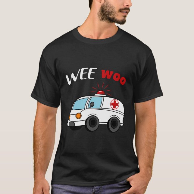 Wee Woo Feuerwehrmann oder Retter T-Shirt (Vorderseite)