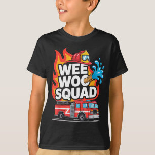 Wee Woo Squad Feuerwehrmann Spaß Design T-Shirt