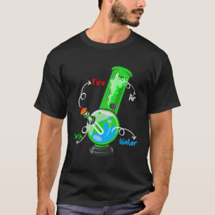 Weed Bong Elets Fire Water Air Thc Rauchen Anatomi T-Shirt
