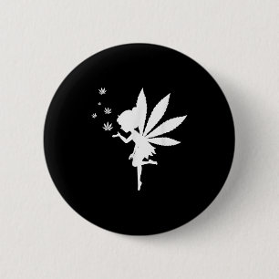 Weed Fairy Fantasy Leaf Stoner Pot Smoker Button