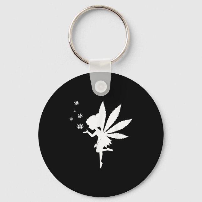 Weed Fairy Fantasy Leaf Stoner Pot Smoker Schlüsselanhänger (Vorderseite)