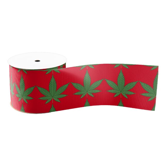 Weed Leaf Christmas Ripsband (Spule)
