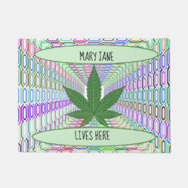 Weed Leaf Mary Jane lebt hier Doormat/Rug Fußmatte