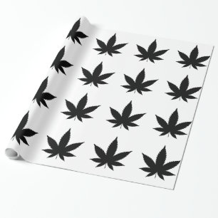 Weed Leaf-Silhouette Geschenkpapier