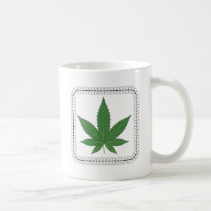 Weed Leaf Tree Swirl Trim Kaffeetasse