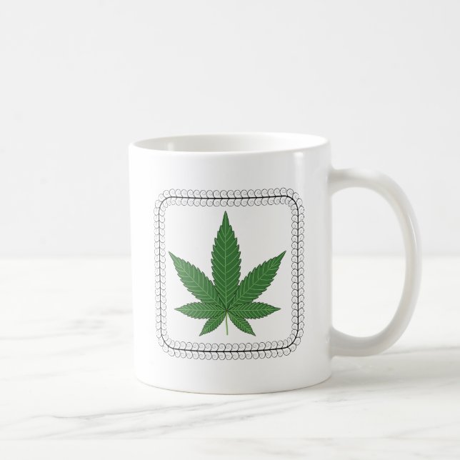 Weed Leaf Tree Swirl Trim Kaffeetasse (Rechts)