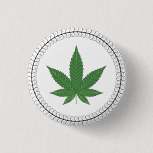 Weed Leaf Tree Swirl Trim Personalisiert Button