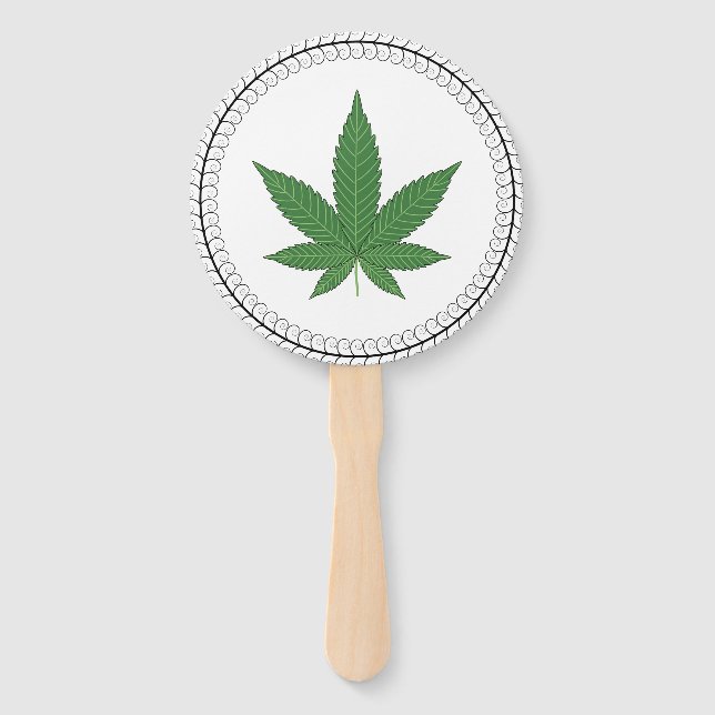 Weed Leaf Tree Swirl Trim Personalisiert Fächer (Vorderseite)