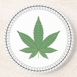 Weed Leaf Tree Swirl Trim Personalisiert Getränkeuntersetzer