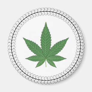 Weed Leaf Tree Swirl Trim Personalisiert Magnet