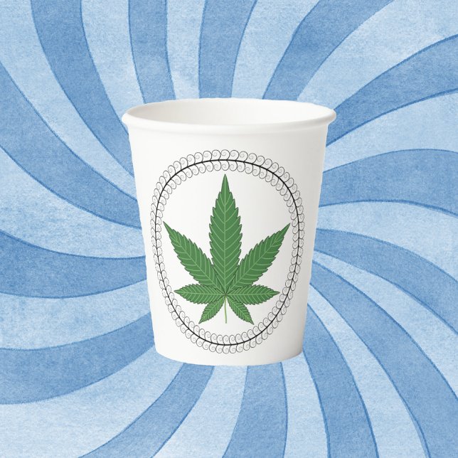 Weed Leaf Tree Swirl Trim Personalisiert Pappbecher (Von Creator hochgeladen)
