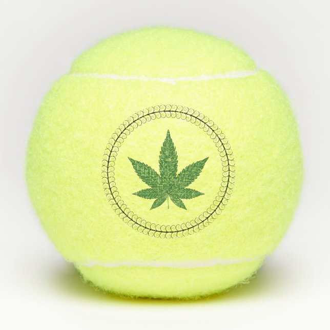 Weed Leaf Tree Swirl Trim Personalisiert Tennisbälle (Vorderseite)