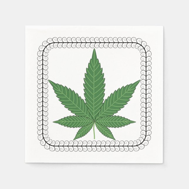 Weed Leaf Tree Swirl Trim Serviette (Vorderseite)