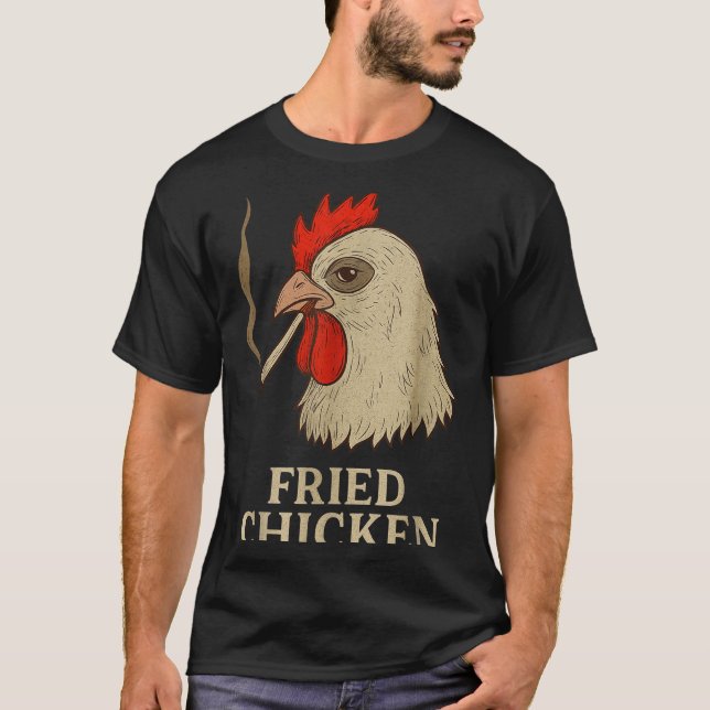 Weed Meme Funny Fried Chicken Smoking  T-Shirt (Vorderseite)