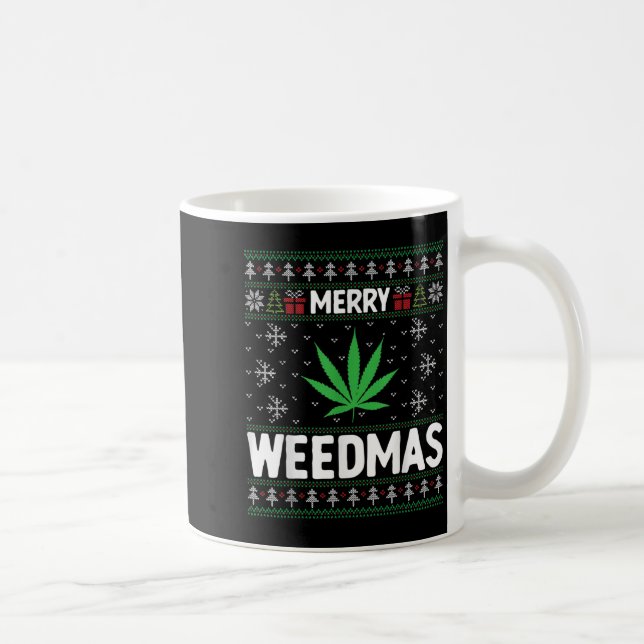 Weed Merry Weedmas Xmas Smoking  Kaffeetasse (Rechts)