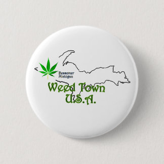 Weed Town U.A. Button, Bessemer Michigan Button