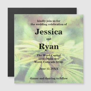 Weed Wedding Invite Magneteinladung