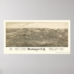 Weedsport, NY Panorama Karte - 1885 Poster