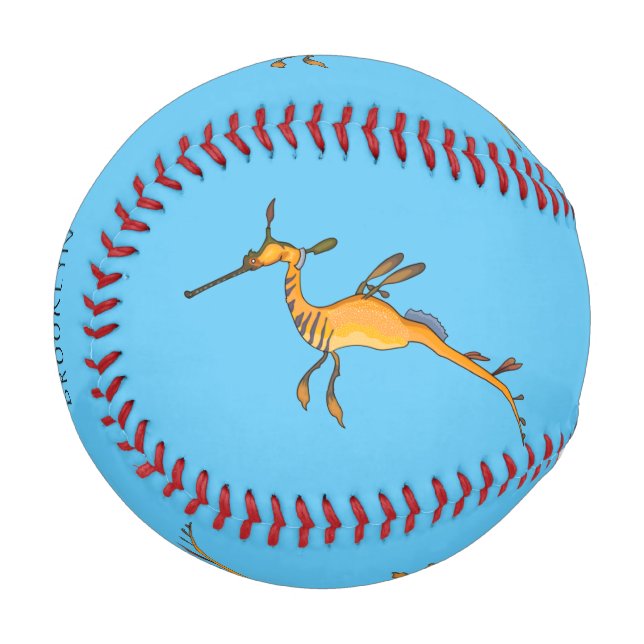 Weedy seadragon Cartoon Illustration Baseball (Vorderseite Links)