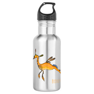 Weedy seadragon Cartoon Illustration Edelstahlflasche