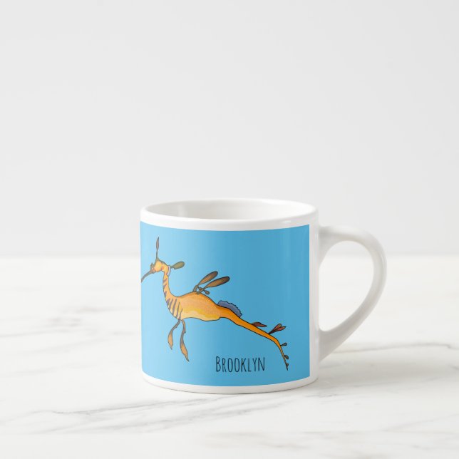 Weedy seadragon Cartoon Illustration Espressotasse (Rechts)