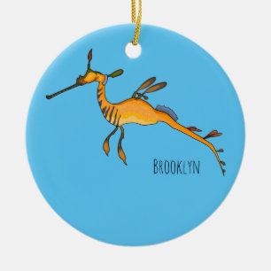 Weedy seadragon Cartoon Illustration Keramik Ornament