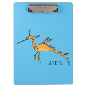 Weedy seadragon Cartoon Illustration Klemmbrett