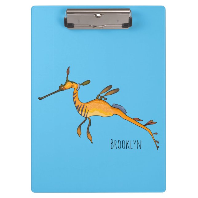 Weedy seadragon Cartoon Illustration Klemmbrett (Vorderseite)