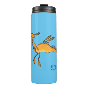 Weedy seadragon Cartoon Illustration Thermosbecher