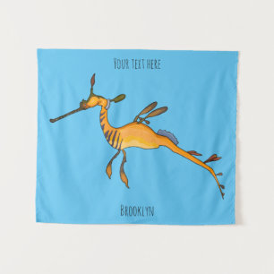 Weedy seadragon Cartoon Illustration Wandteppich