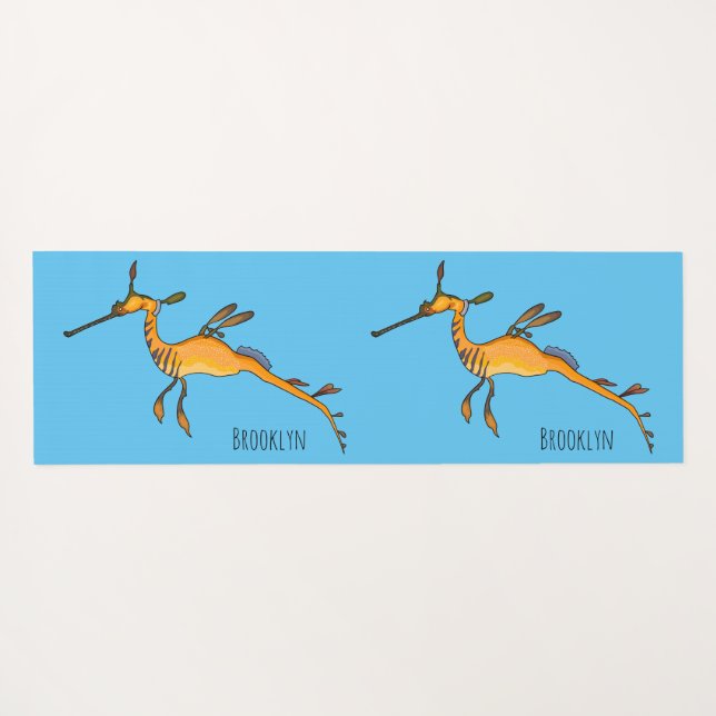 Weedy seadragon Cartoon Illustration Yogamatte (Rückseite (Horizontal))