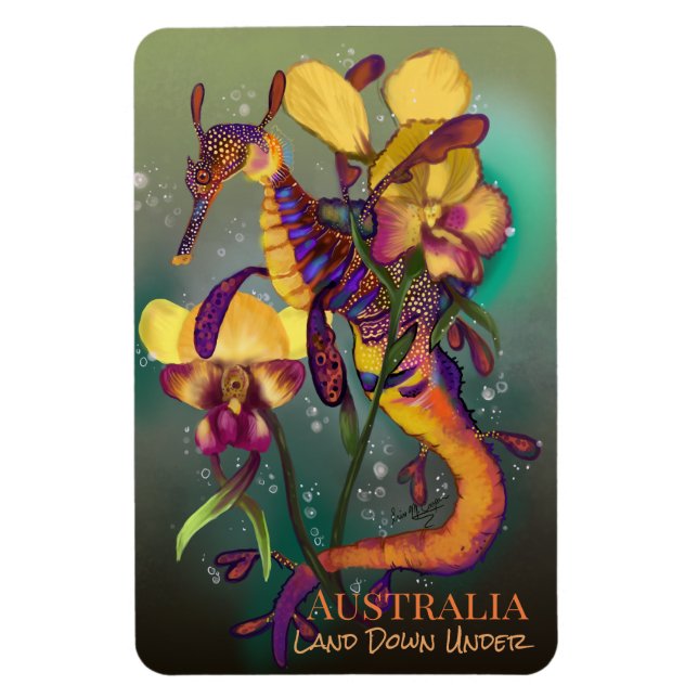 Weedy Seadragon mit Orchids Magnet (Vertikal)