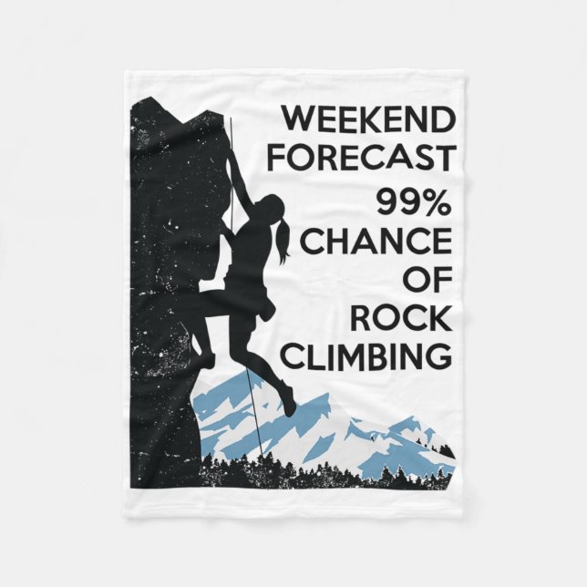 Weekend 99% Wall Climbing Funny Rock Climbing Love Fleecedecke (Vorderseite)