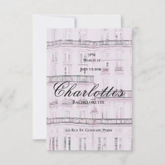 Weekend a Paris Bachelorette  Invitation Einladung