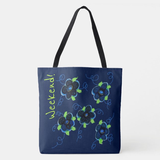 Weekend Blue Floral Bag (Vorderseite)