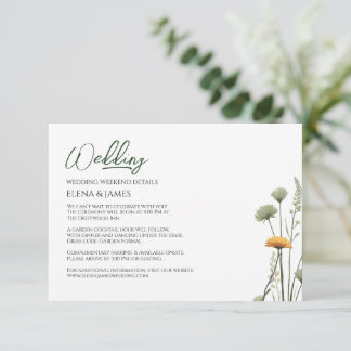Weekend Details Wildblume Budget Micro Wedding Begleitkarte
