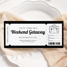 Weekend Einweg Geschenkgutschein Einladung