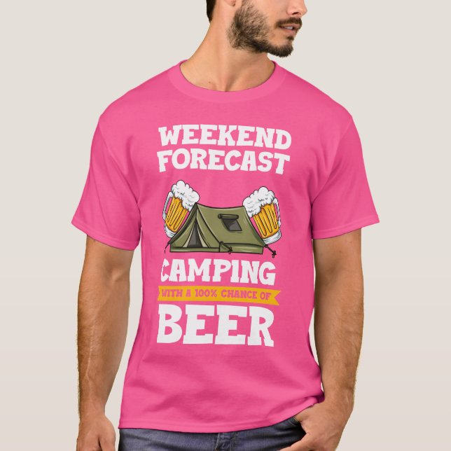 Weekend Forecast Camping With A Chance Of Beer boy T-Shirt (Vorderseite)