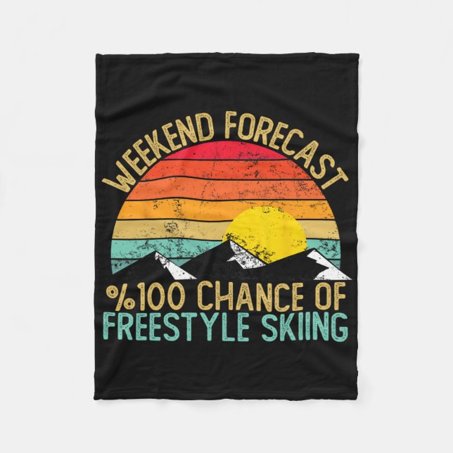 Weekend Forecast Freestyle Skiing Shirts Funny Ret Fleecedecke (Vorderseite)