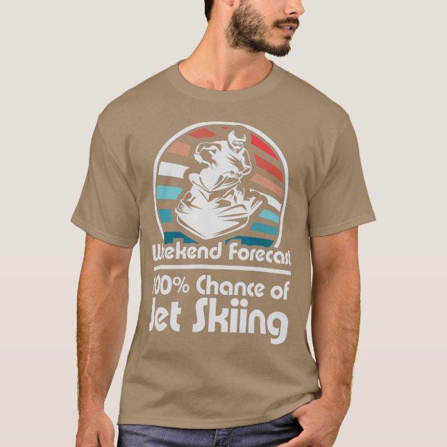 Weekend Forecast Jet Ski Retro 70er Funny Ski T-Shirt (Vorderseite)