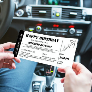 Weekend Geburtstags-Boarding Ticket Invalide Einladung