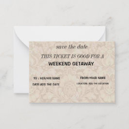 Weekend Getaway-Geschenk Mitteilungskarte