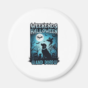 Weekend Halloween Hunde Geist Vollmond Silhouette Magnet
