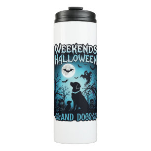 Weekend Halloween Hunde Geist Vollmond Silhouette Thermosbecher