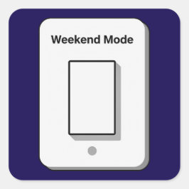 Weekend Mode Toggle Minimal UI Design Quadratischer Aufkleber