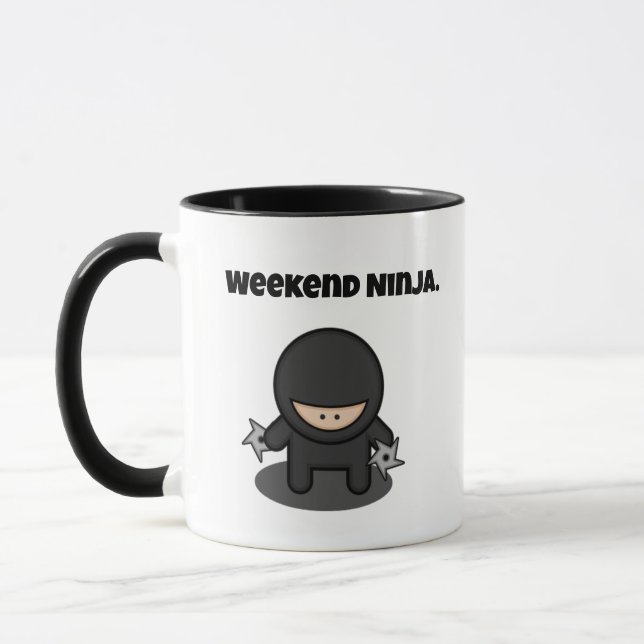 Weekend Ninja Funny Niedlich Japan Cartoon Tasse (Links)