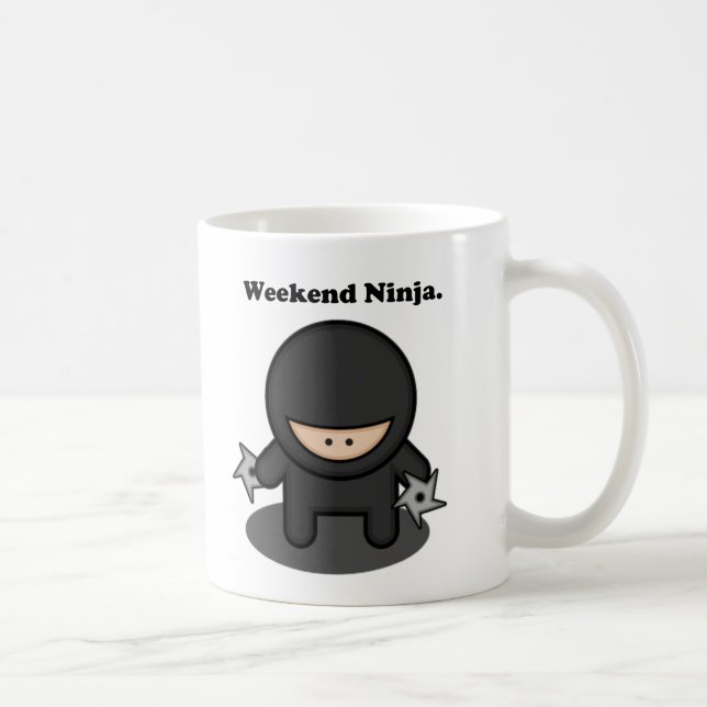 Weekend Ninja Funny Niedlich Japan Cartoon Tasse (Rechts)
