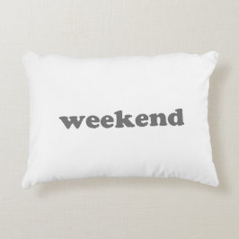 Weekend weiß grau moderne Typografie Spaß cool Dekokissen